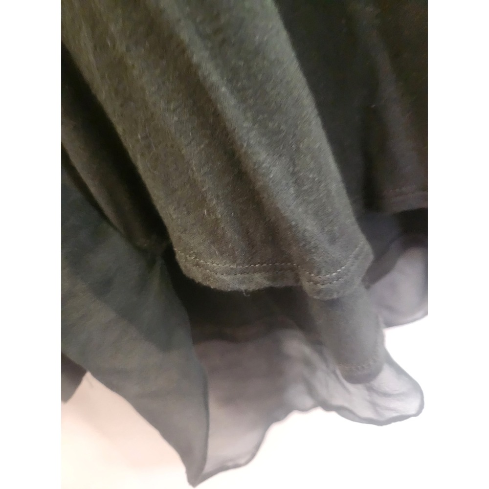 Lola & Sophie Green Silk Front Layered Long Sleeve Top Size M Made in USA - Picture 3 of 8